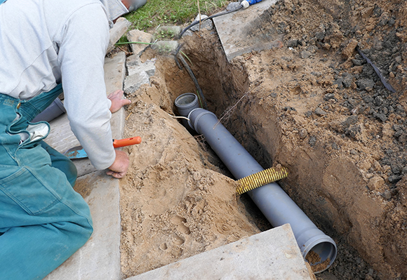 Underground pipe repair service work