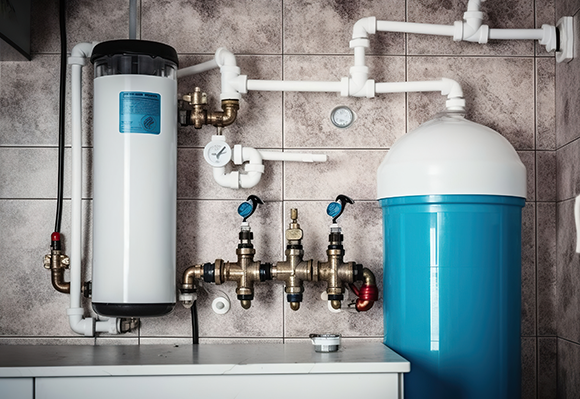 Modern plumbing system with pipes