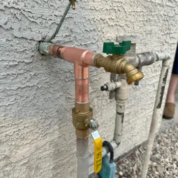 Copper plumbing pipe with valves