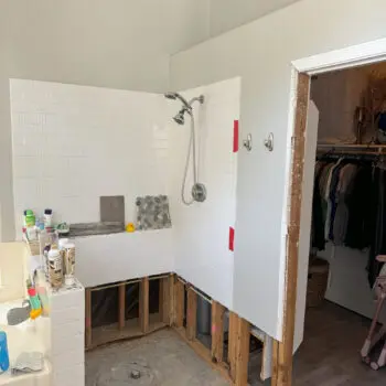 Bathroom under renovation plumbing fix