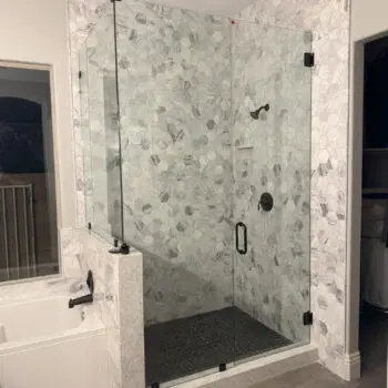 Modern glass shower enclosure bathroom